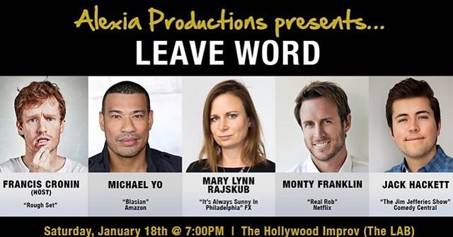 Back to work: Jan 18th 7pm  at the @hollywoodimprov. All welcome. 
#gratitude #comedy #roughset #comedian #irish #losangeles