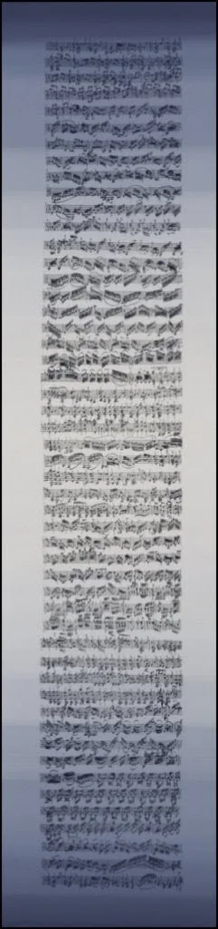 1999 acrylic paint and silkprint on panel 31x131 cm