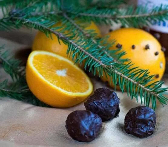 Jultryfflar med apelsin och cognac