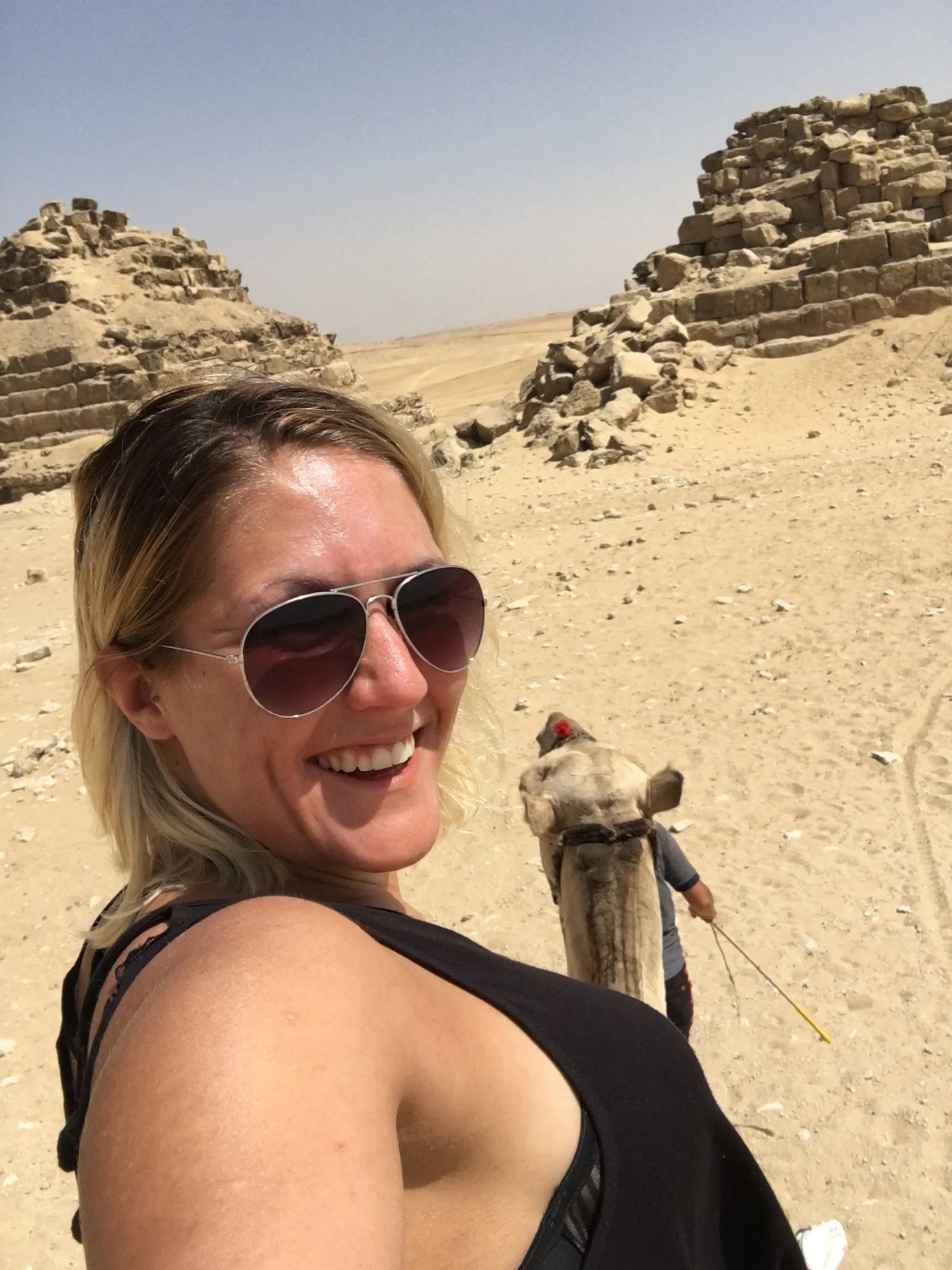 Anne Günst auf einem Kamel in Ägypten
