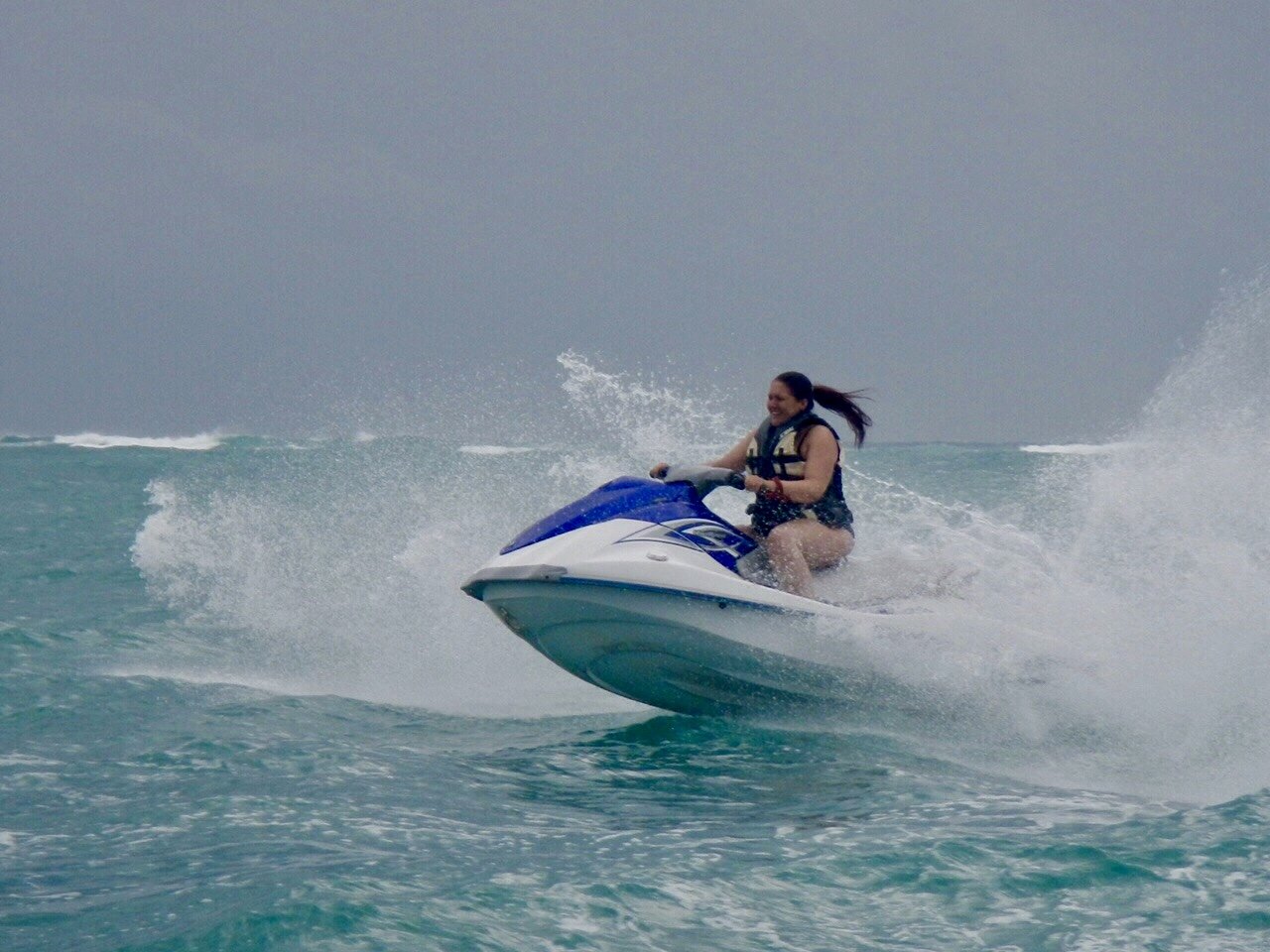 Anne Günst auf dem Jetski