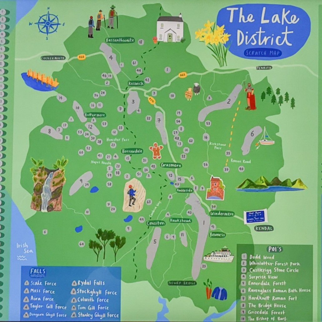 Lake District Scratch Map 