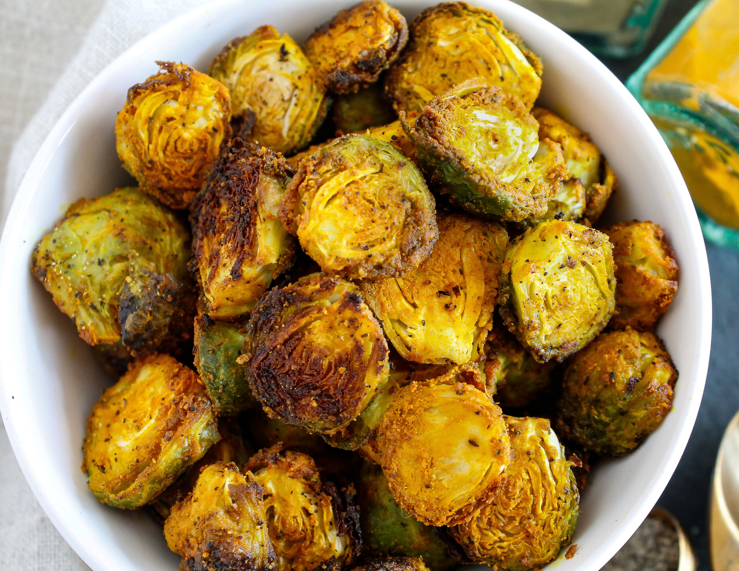 Paleo + Vegan Ginger Turmeric Roasted Brussel Sprouts