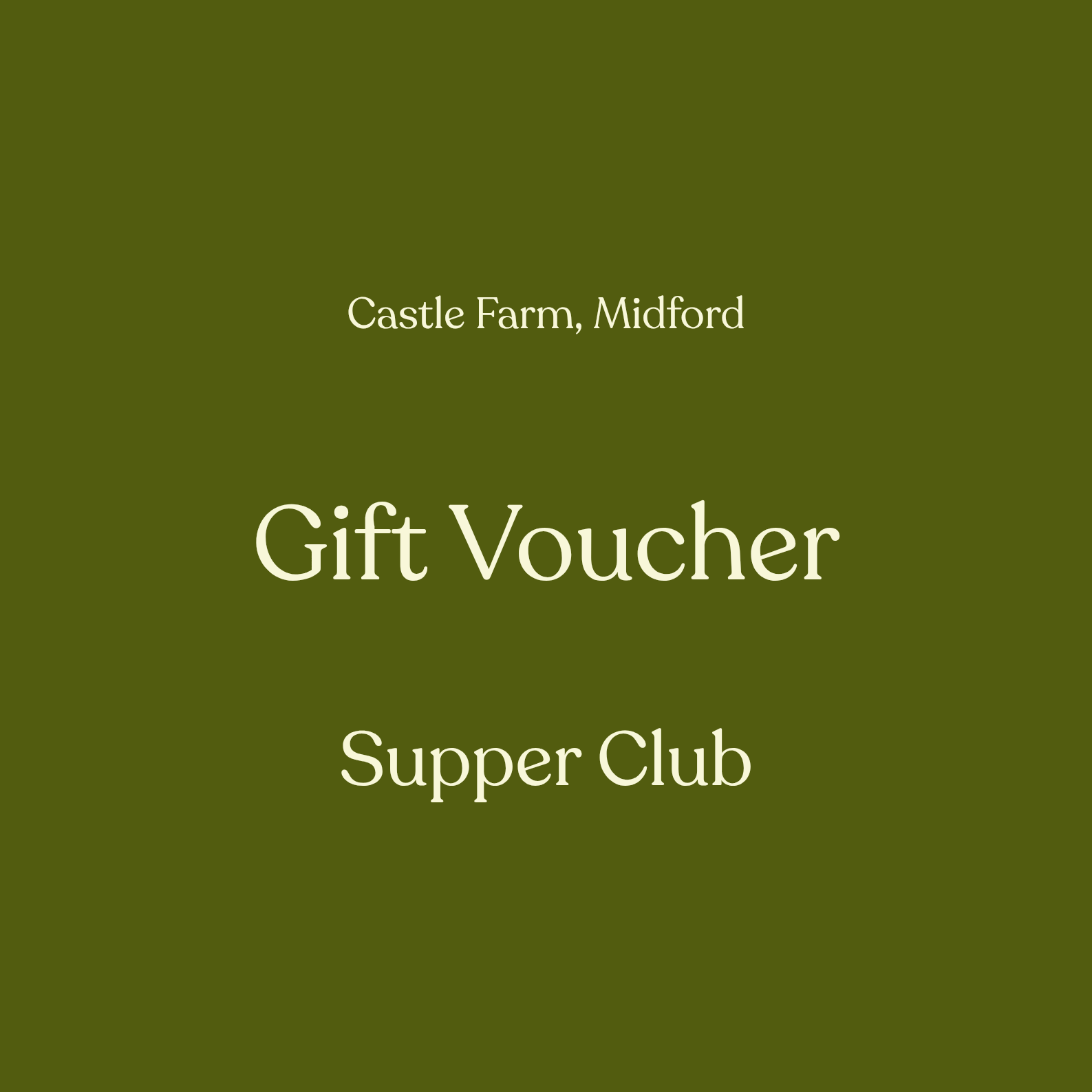 Castle Farm Supper Club Gift Card