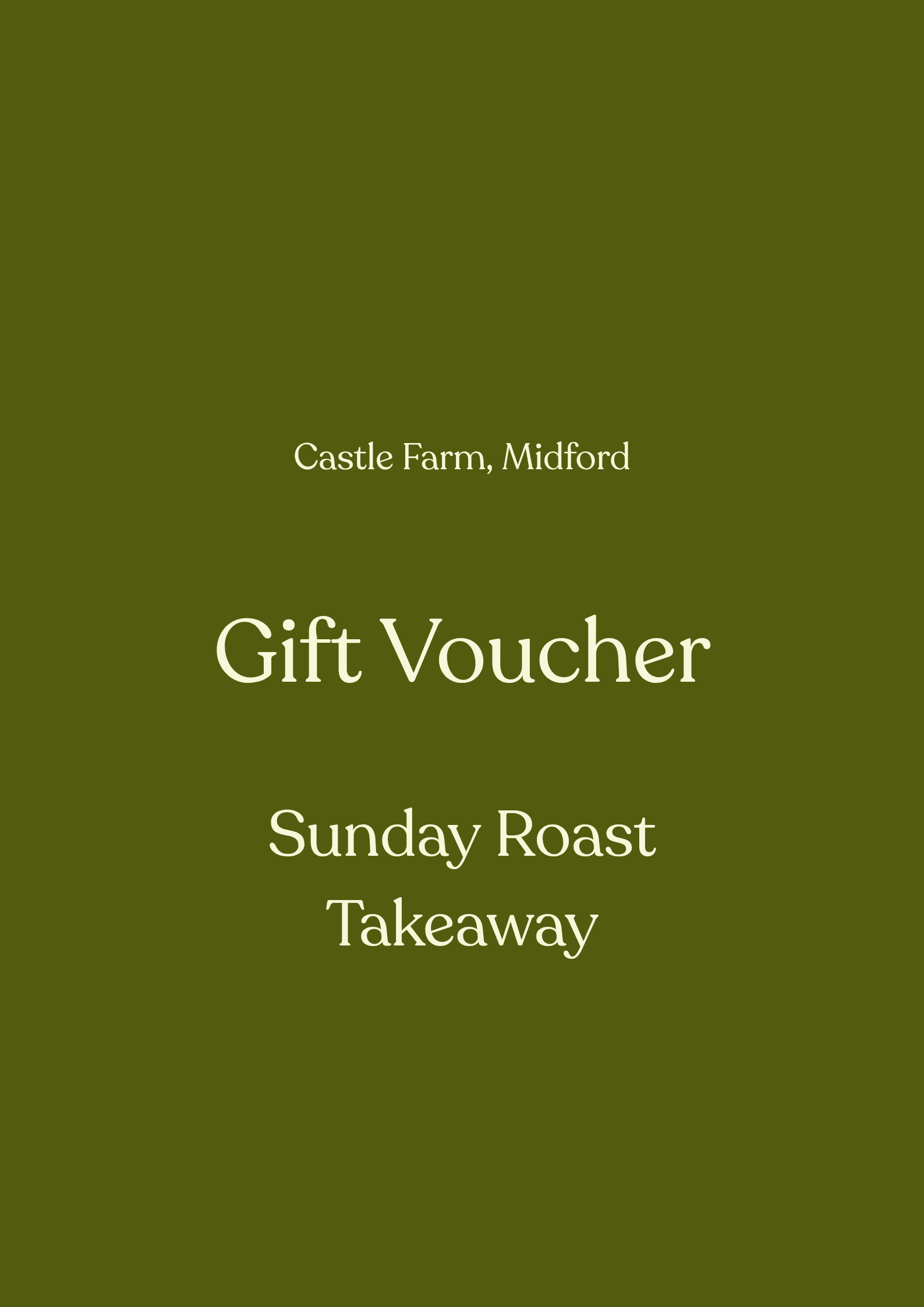 Castle Farm Takeaway Voucher | Sunday Roast