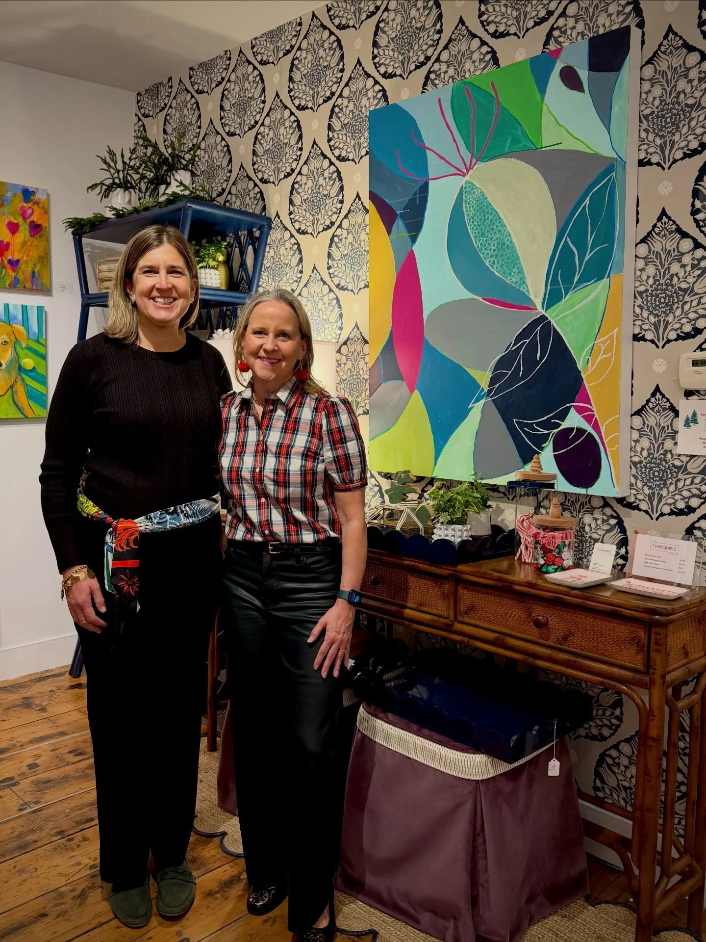We had so many plans to take a ton of photos of the many friends and family that came out today for our coffee at the Ridgefield Guild of Artists.  Outside of this picture of Sarah and I taken before the event, we got zero photos! 😳. But we were in 