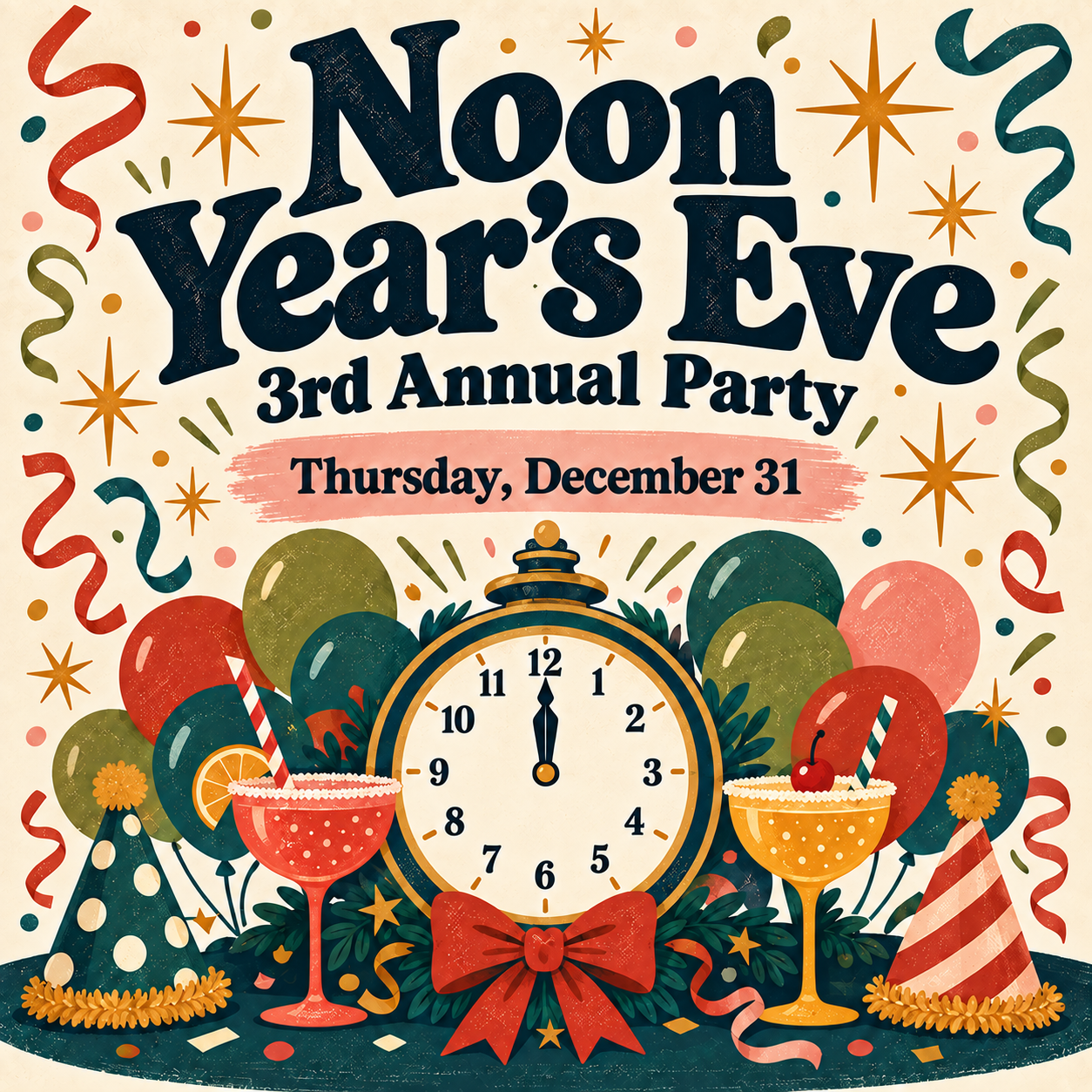 Noon Year’s Eve Party  Christmas Break Makers