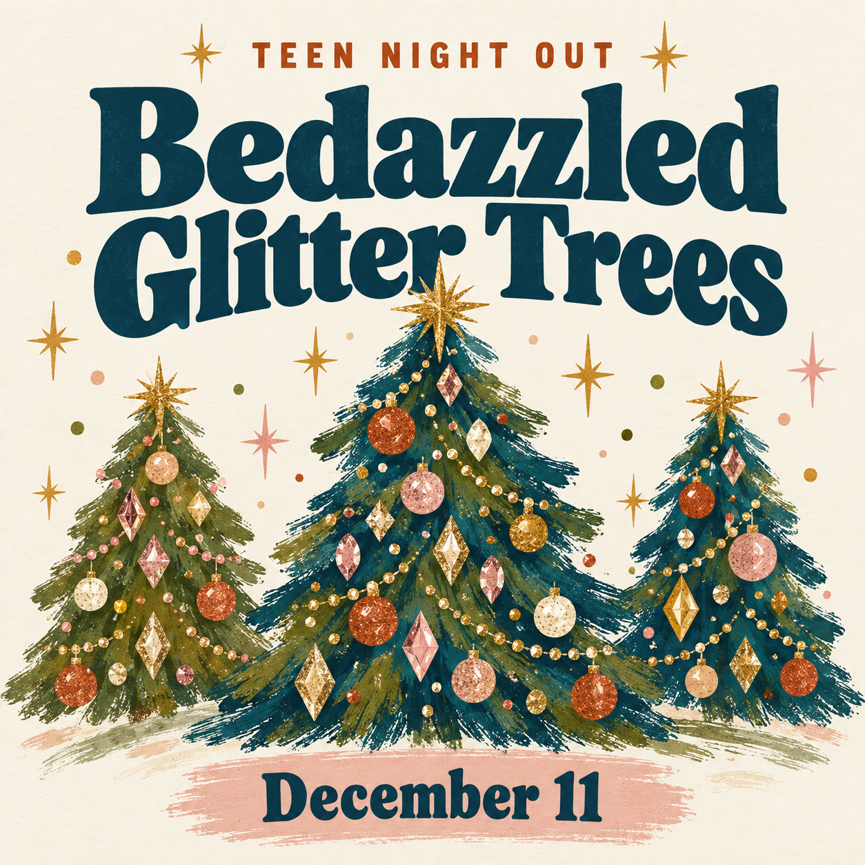 Bedazzled Glitter Tree Canvas