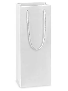 Single Bottle Gift Bag - Matte Laminate white