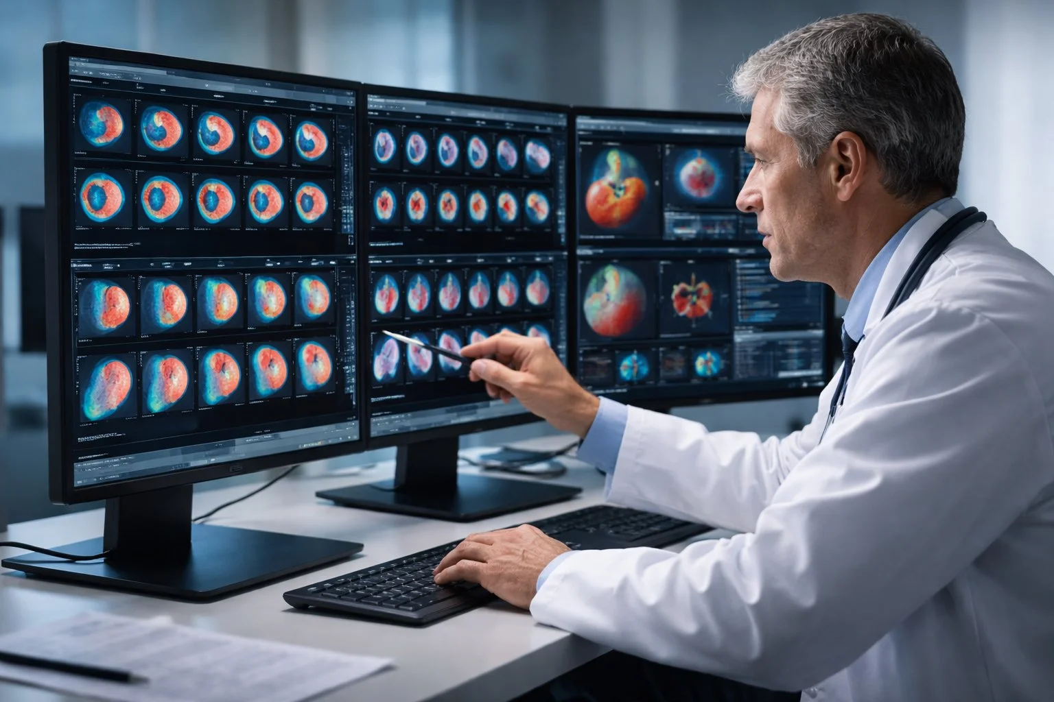JPEGCardiologist reviewing myocardial perfusion scans.jpg