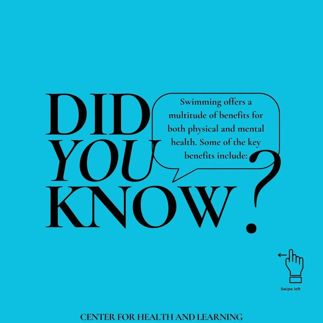 For the next 7 days, we will be posting 7 benefits of swimming 🏊🏼‍♀️. Hopefully, that can encourage some of you to come to the Center for Health and Learning and use one of our ✌🏽amazing pools! 
#swimming #pool #health #fyp #benefits #heart #