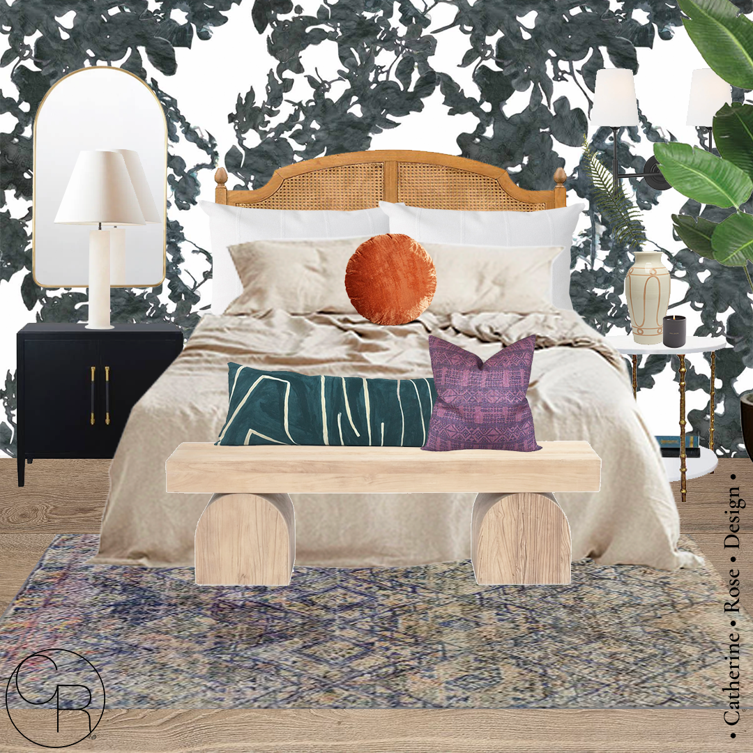 online 3d interior design board bedroom watercolor wallpaper