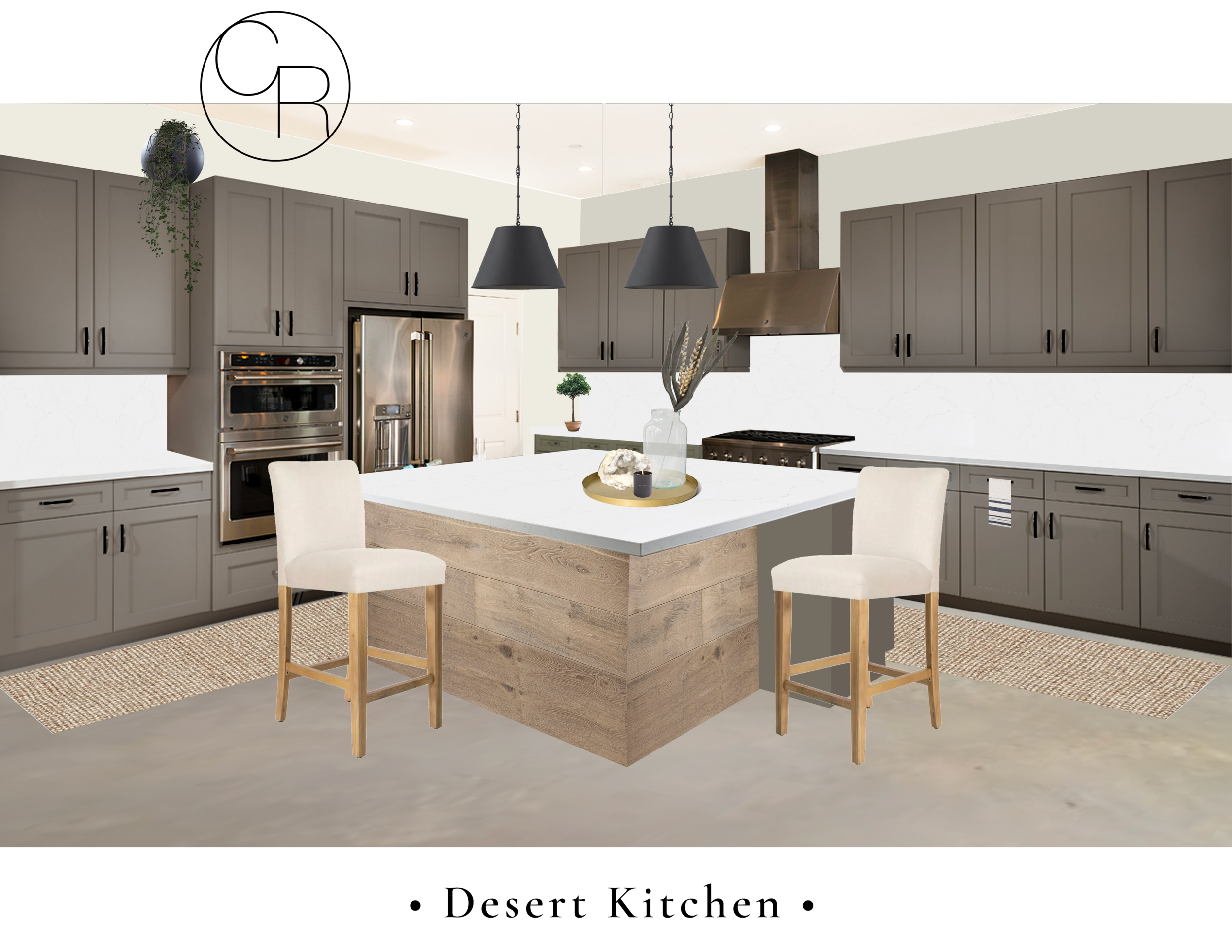 online interior design board 3d rendering kitchen design industrial desert