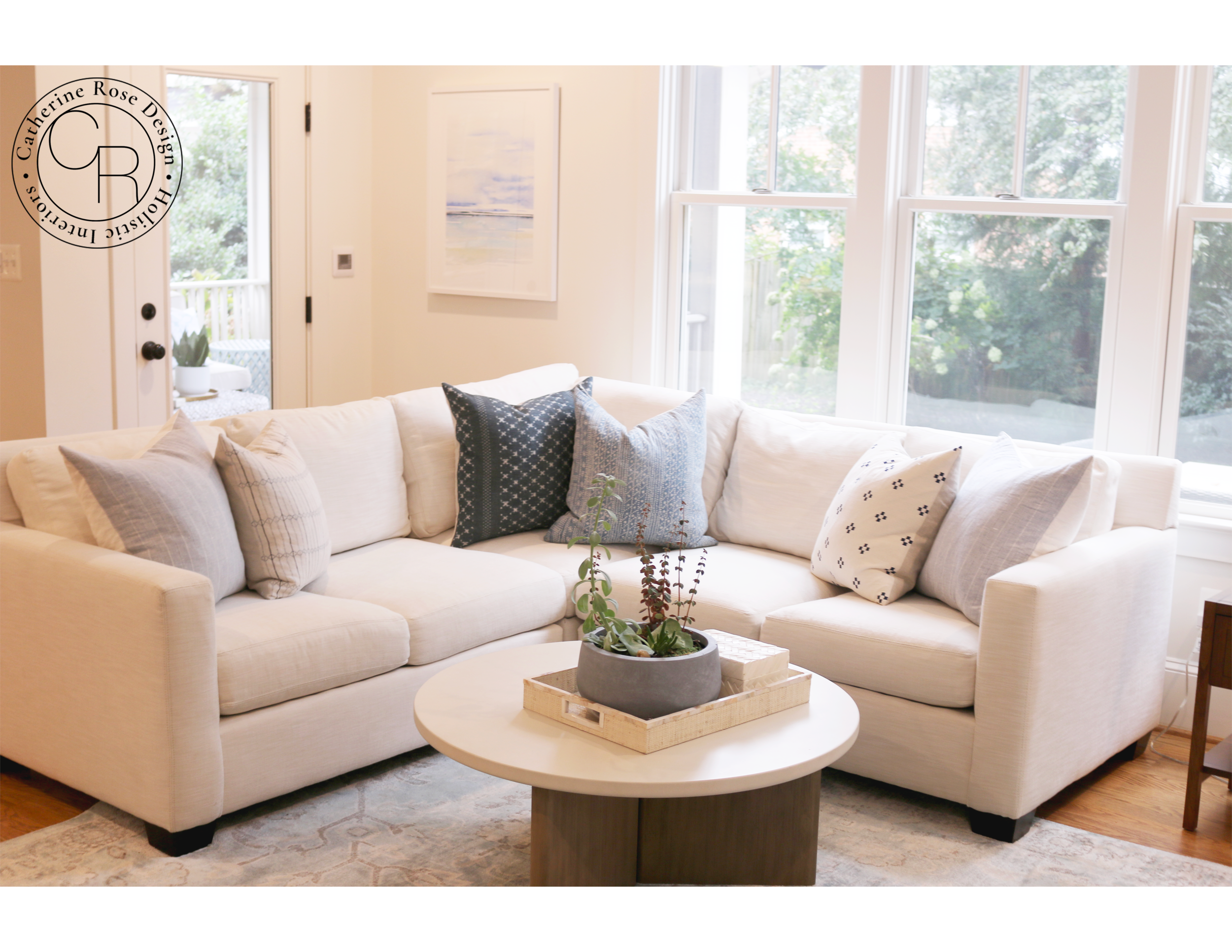 Arlington Virginia family room design photo transitional blues