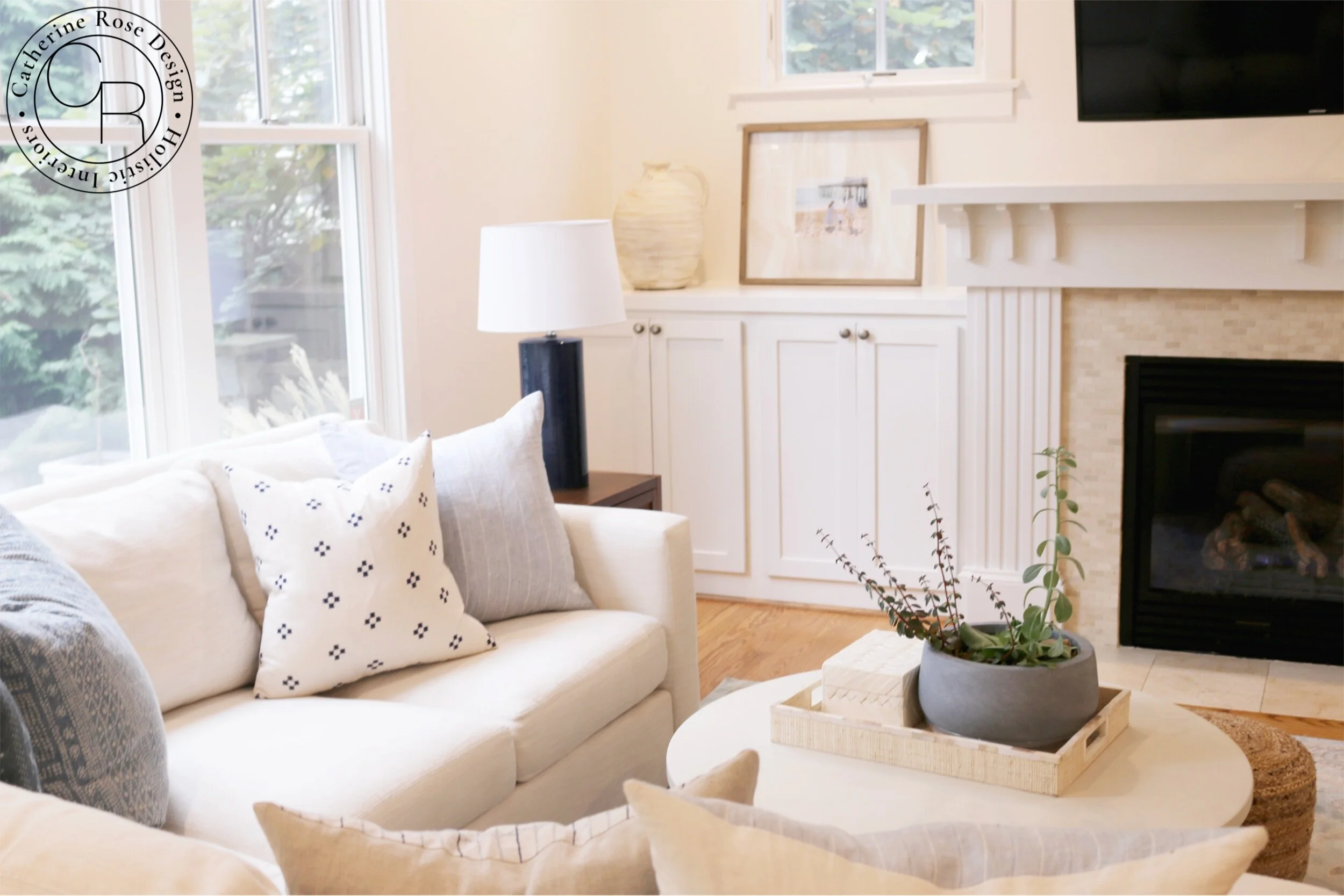 online interior design Arlington living room catherine rose design