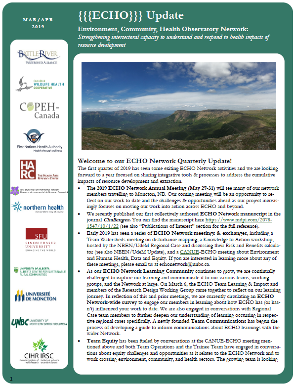 April 2019 ECHO Network Quarterly Update