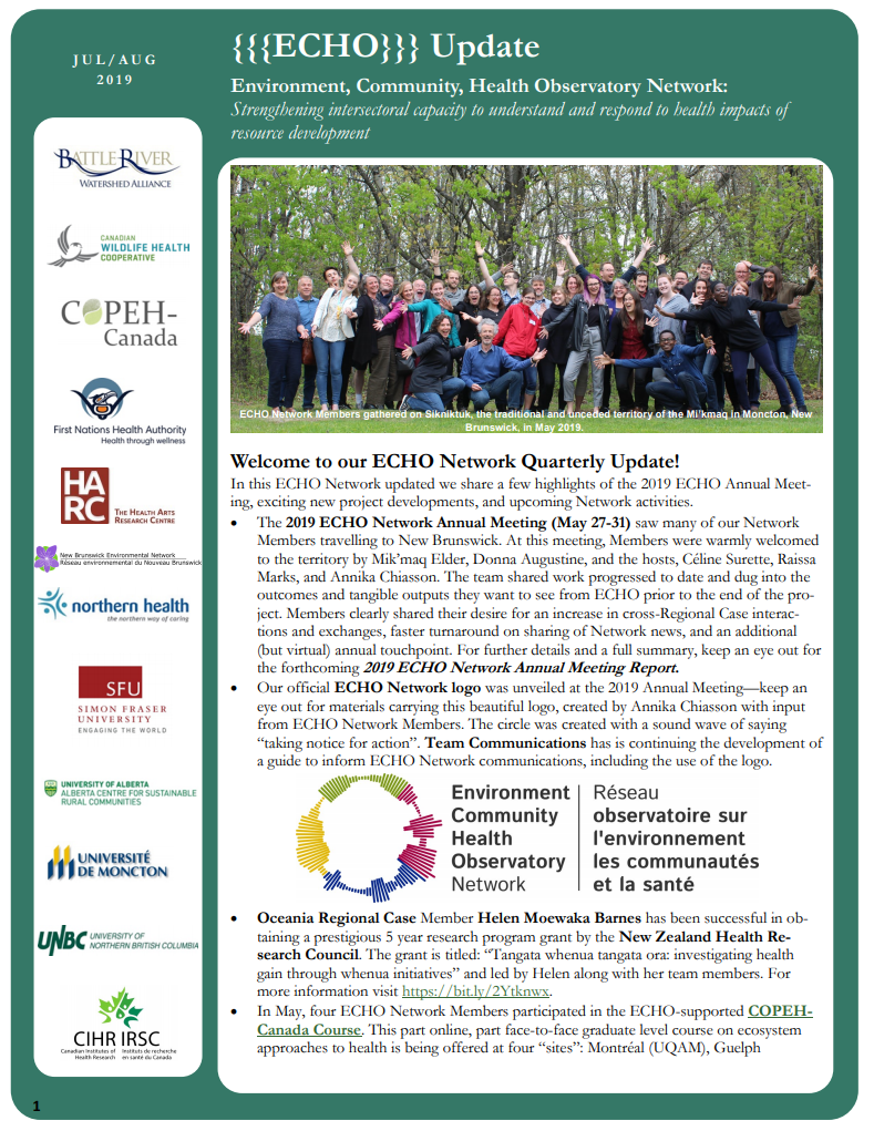 2019 Summer ECHO Network Quarterly Update