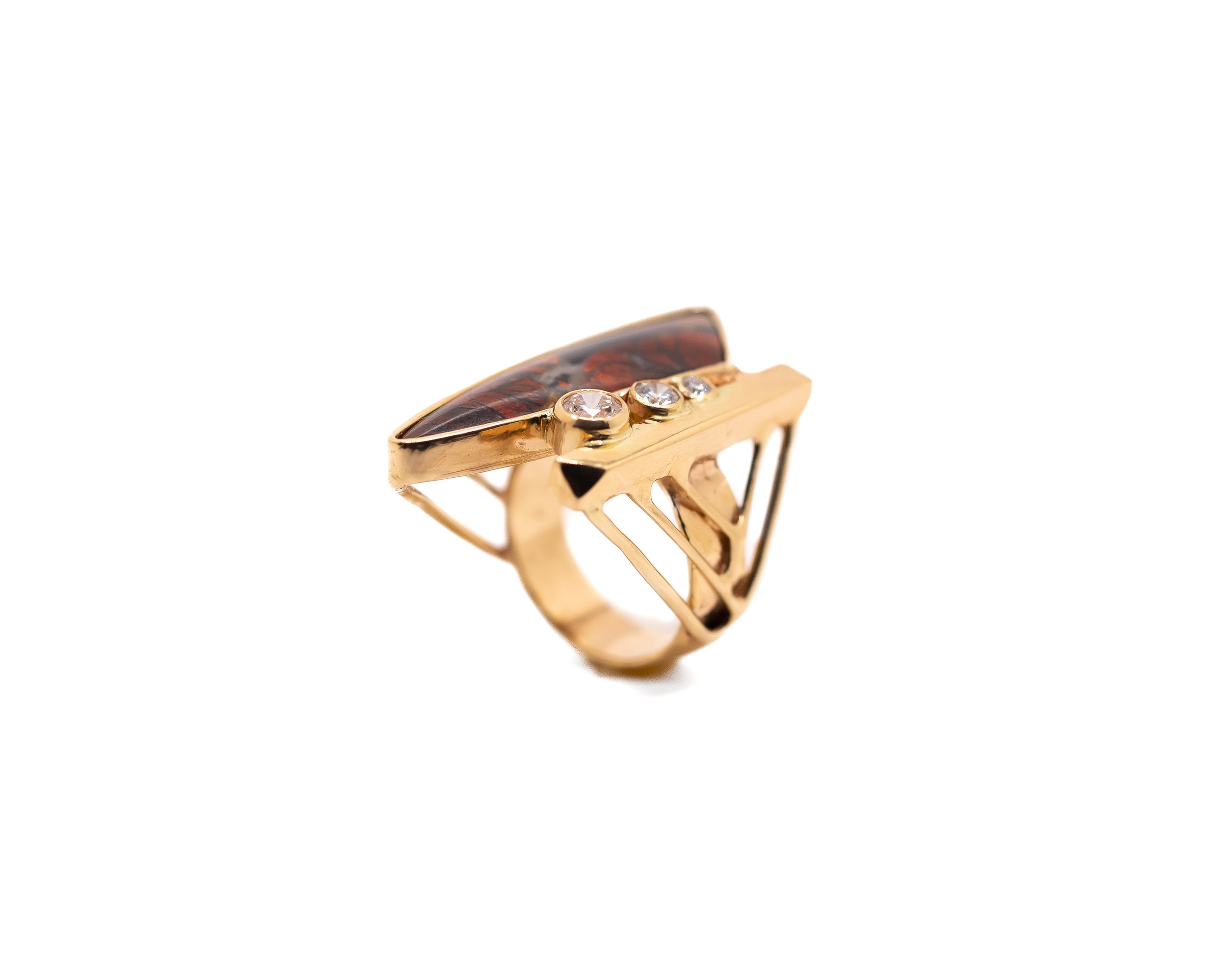 Agate and Diamond Ring