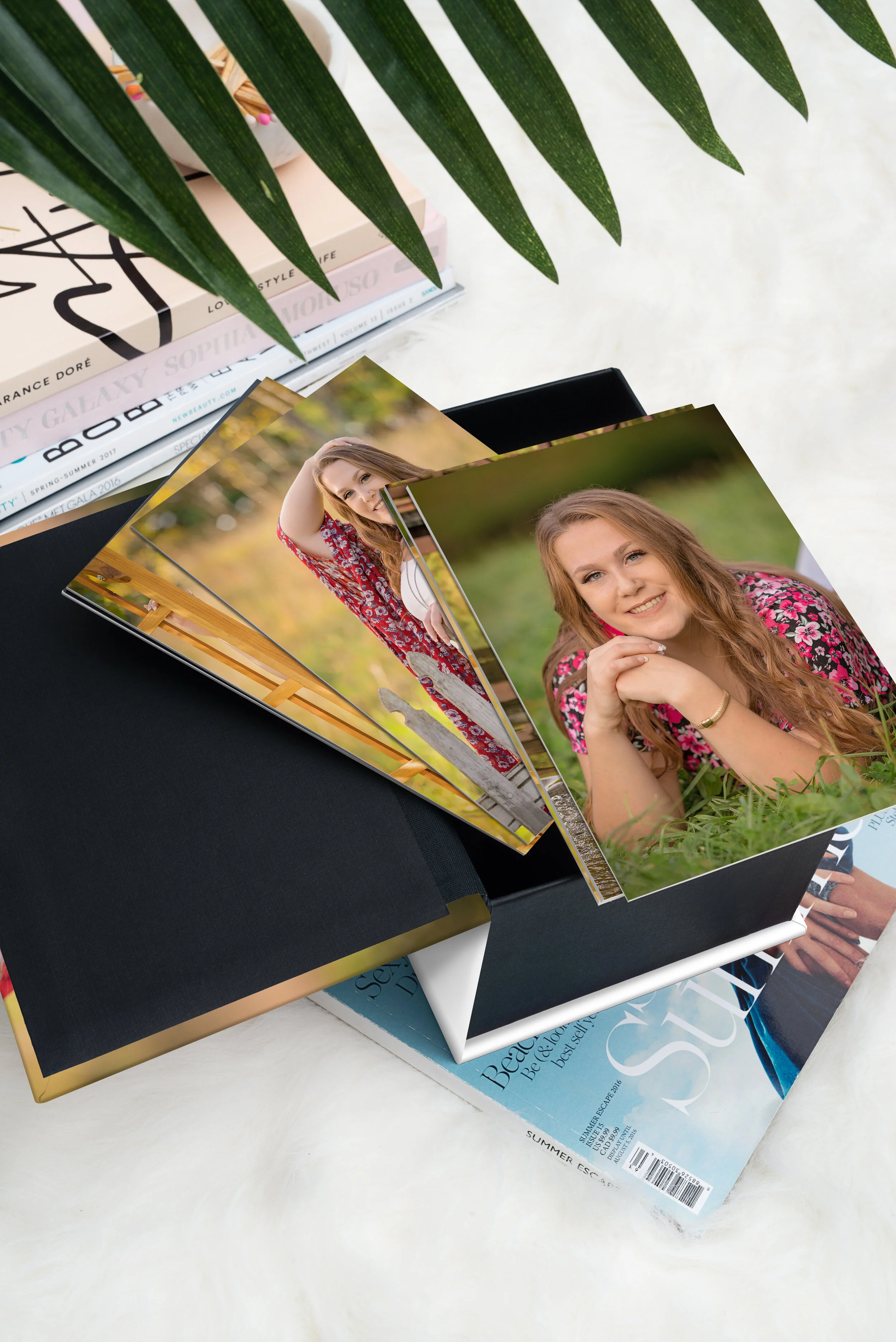 Prints inside the folio box