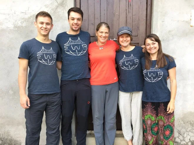 Laura Welland surrounded by students from EWB- Karlsruhe Institute of Technology, Germany.