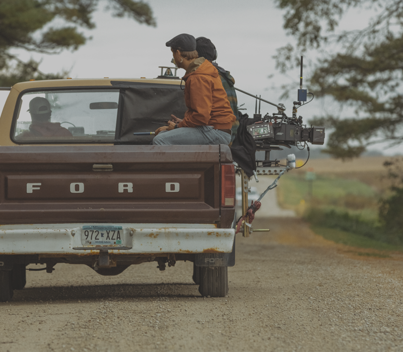 Film & TV Production Link over Block Image of Film Crew in the back of a pickup truck