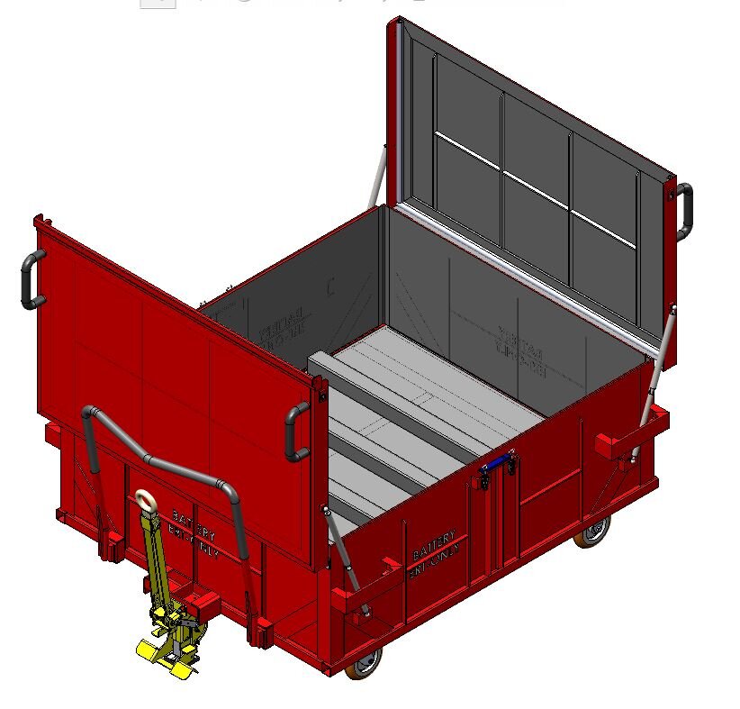 The New Battery Containment Cart by SailRail — SailRail Automated Systems Inc. A Full Line