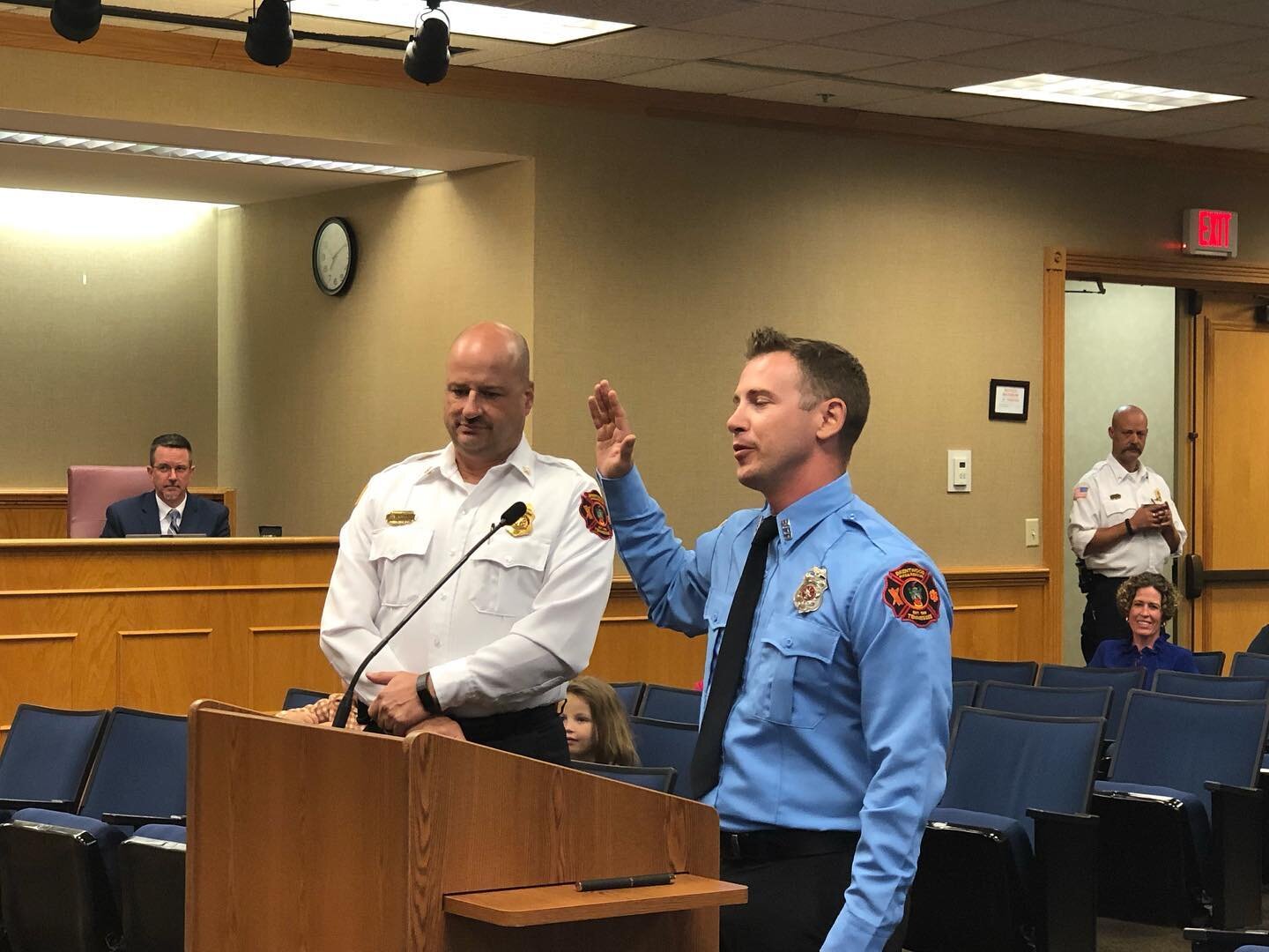 Tonight at the City Commission meeting we swore in 2 new police officers and one new firefighter. Please welcome Tanner Choate and Jamal Jones to BPD and Bo Teyler to BFD. We are so fortunate to have these first responders in Brentwood!