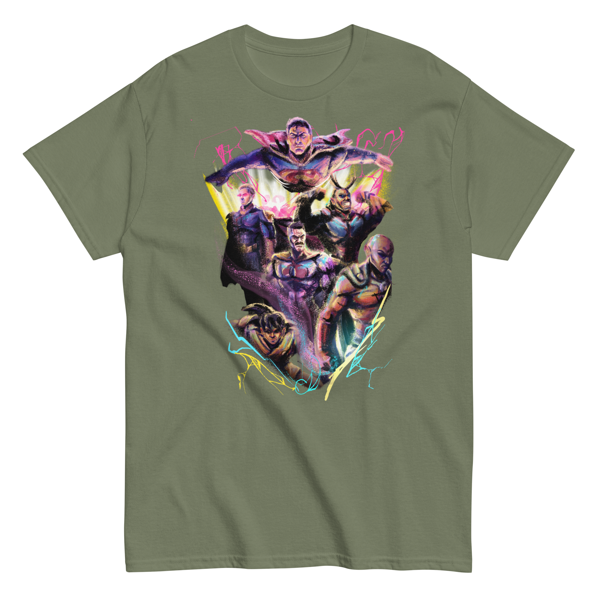 unisex-classic-tee-military-green-front-6700ec8692279.png