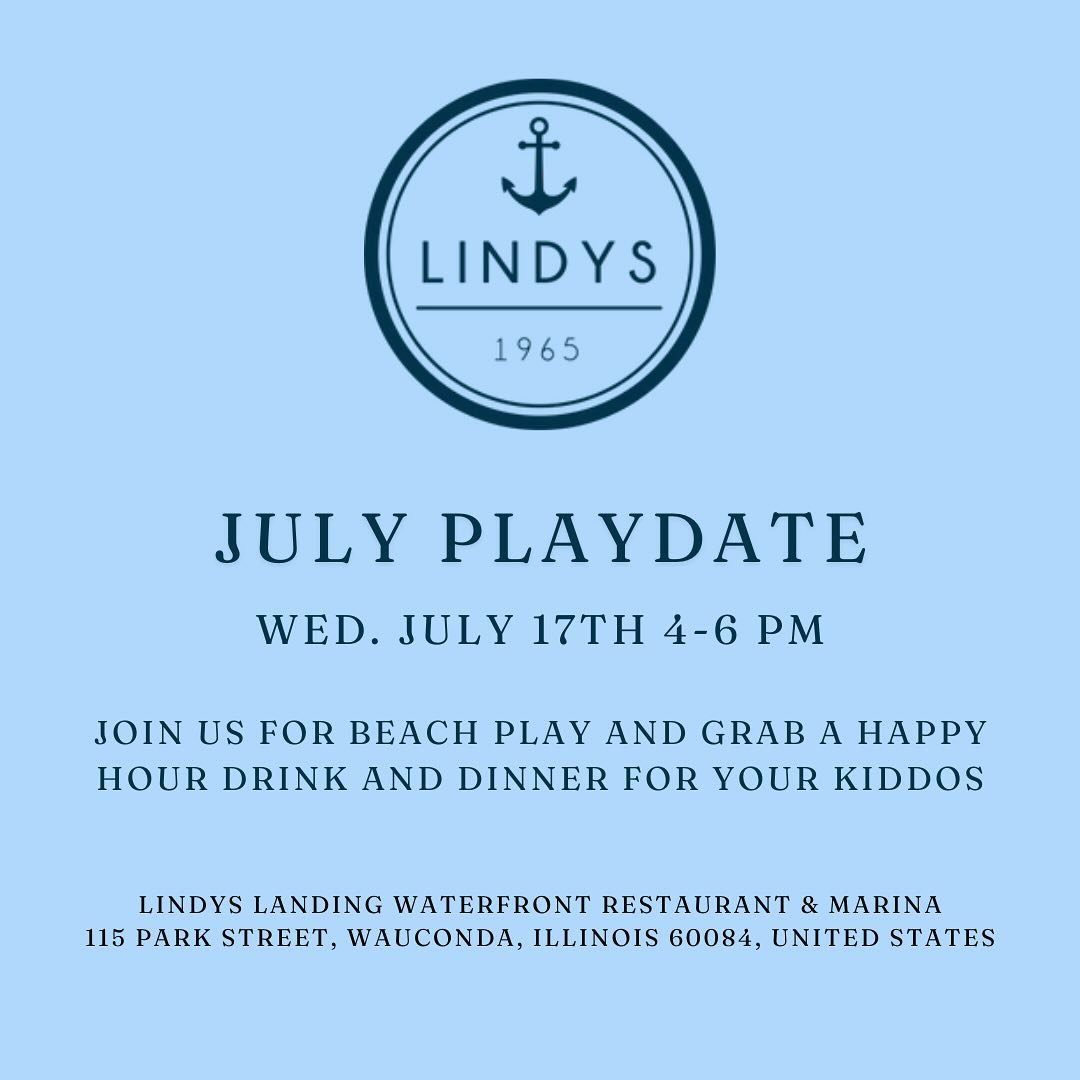 Let&rsquo;s go to the beach!  Meet friends and bring the kids to @lindyslanding on Wednesday July 17 for a playdate from 4-6! ☀️🌊⛱️
