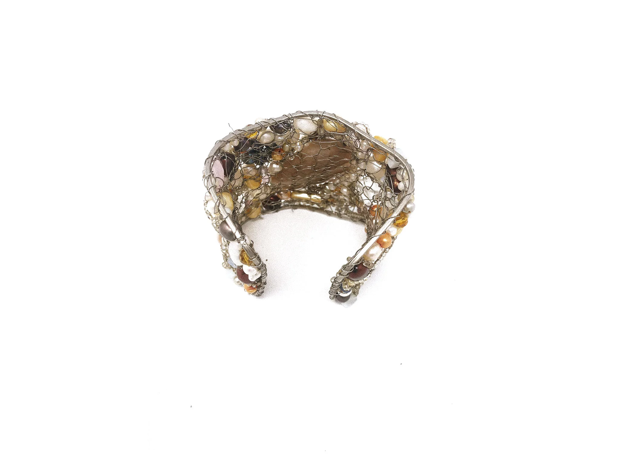 Clustered Multi-Stone Cuff Bracelet