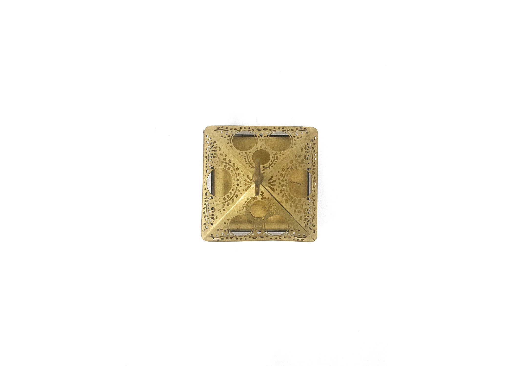 Gold Tone and Glass Footed Lipstick Holder