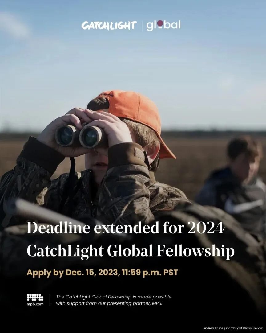 The deadline to apply for the 2024 CatchLight Global Fellowship has been extended to Dec. 15, 2023, 11:59 p.m. PST. 

We have also heard from many fellowship hopefuls who were looking for a little guidance to help finalize their applications. Swipe t