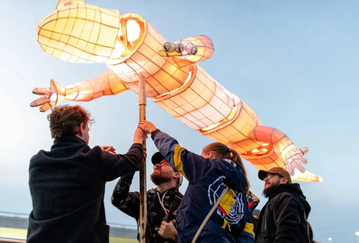 Spotted in Cleveland, Ohio: a 16-foot glowing salamander made of trash. The salamander, called &ldquo;Keeper of the Threshold,&rdquo; hovered above hundreds of walkers during the 5th annual Towpath Trail Lantern Parade by Canalway Partners. Artists s