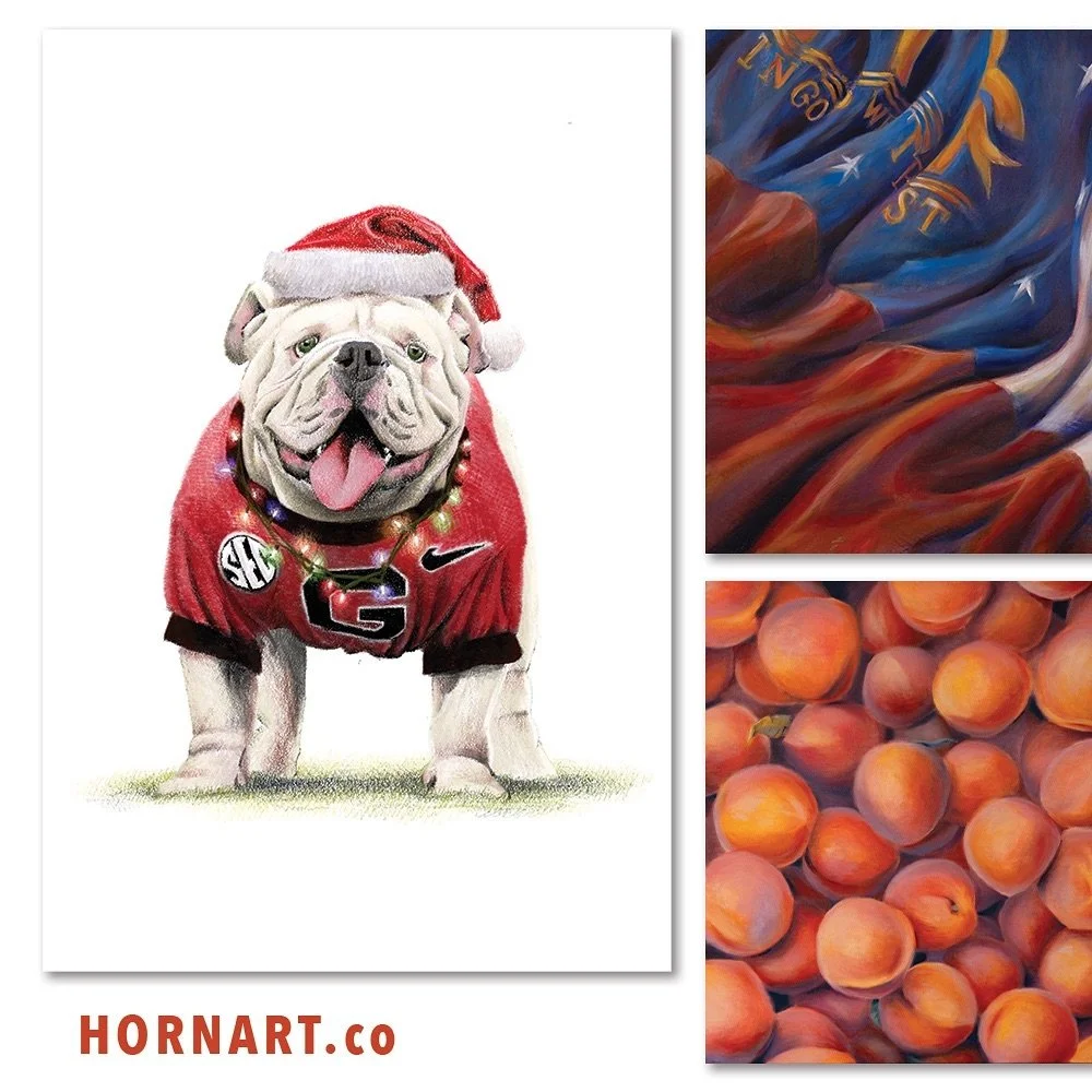 Here are a few of the prints and original paintings available in my shop! See more at HornArt.co 🎨 🐾 🎄

#art #artgallery #painting #artforsale #prints #artprint #uga #georgia #georgiaartist #georgiaart #artist #artcollector #artwork #paintings #ga