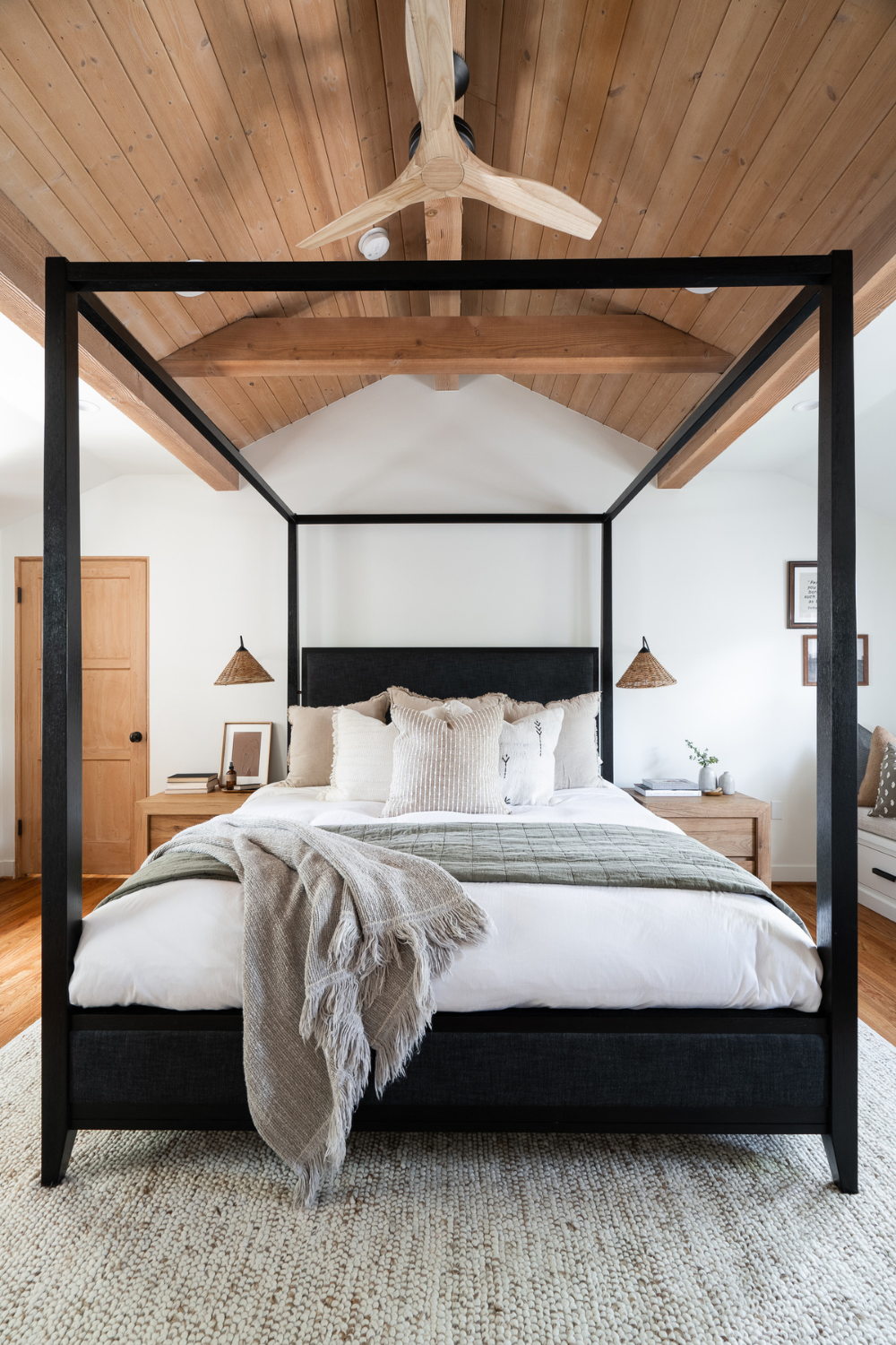 modern tuscan master bedroom