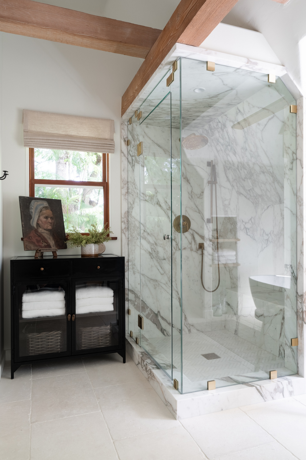 organic marble glass shower