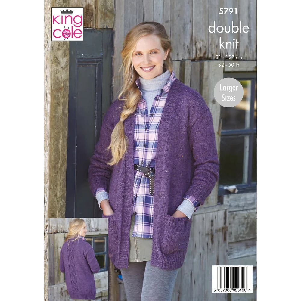 King Cole 5791 Pattern - Ladies Cardigans - Homespun DK — Ewe Wool Shop