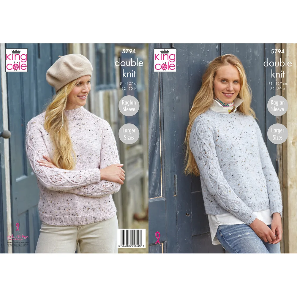 King Cole Knitting Pattern 6035 Slipover & Sweater Knitted In Merino Blend Dk