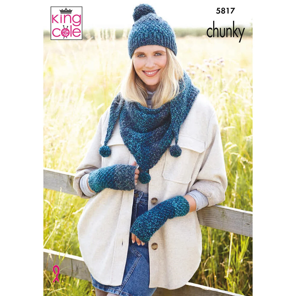 King Cole 5817 Pattern Ladies Winter Accessories Autumn Chunky