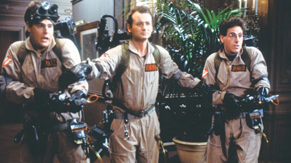 Dan Akroyd, Bill Murray, Harold Ramis. (This makes two weeks in a row with Bill Murray references). Ghostbusters (1984). Image: Columbia Pictures