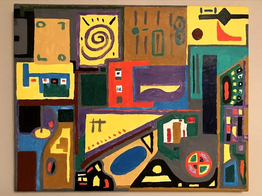 Paintings Some of the most direct messages he left were perhaps his collection of paintings from when he took up art in his retirement. This one I believe is a bird eye view of the city of Chicago…Tokyo?