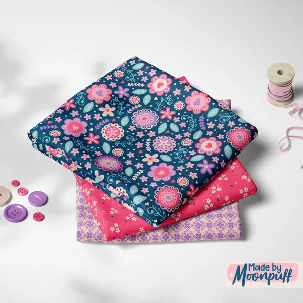 Sweet Modern Floral Fabric Mockup