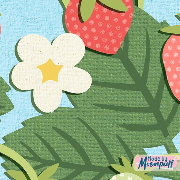 Papercut Strawberry Paper Texture Detail