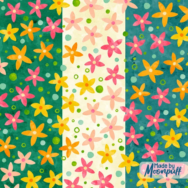 Ditsy Watercolor Floral alternate color options.