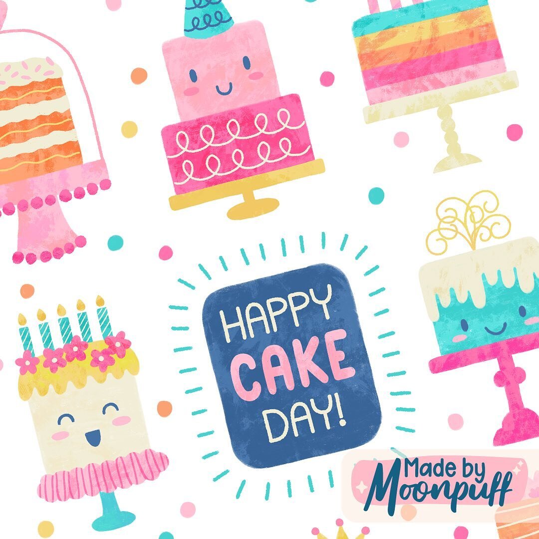 This is a close-up of part of a greeting card I designed for my portfolio. I had a lot of fun drawing the cakes! 🎂😊 
.
.
.
.
#greetingcarddesign #birthdaycarddesign #artlicensing #cutecakes #happycakeday #portfoliopiece #ilovecake #illustrationarti