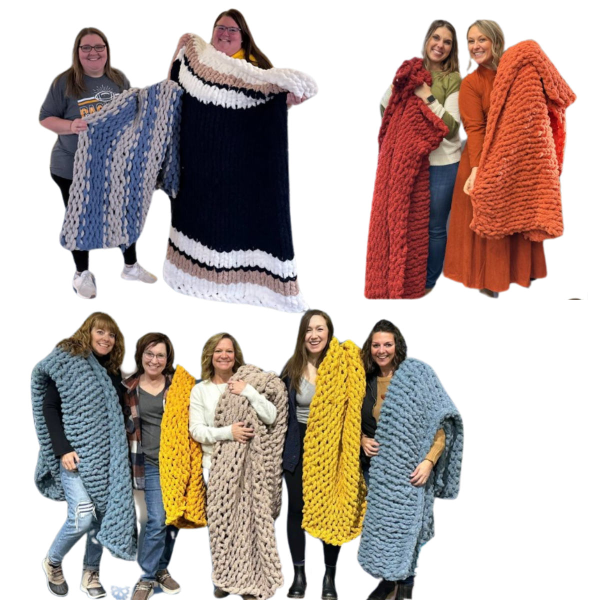 Rustic Roots Chunky Hand Knit Blankets