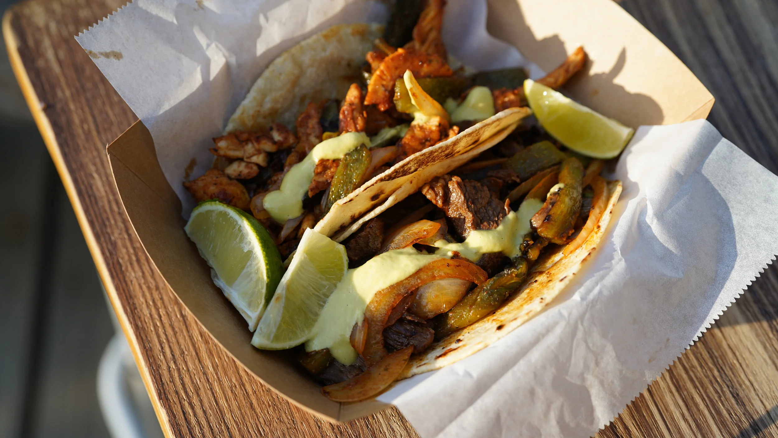 Chicken &amp; Steak Tacos on Corn
