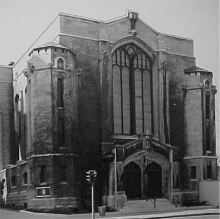 A historic picture of the Unitarian Church of Montreal