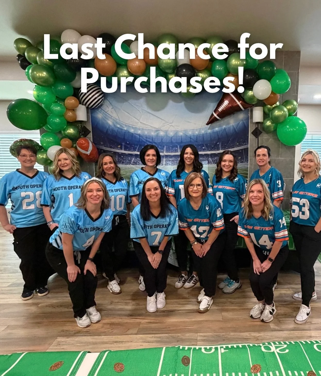 Our office is closed now, but you can still purchase online and get special pricing and be entered to win our giveaways!
Here’s a full list of all the Glam Bowl Specials 👇
💉 Injectables
Quarterback Confidence – Botox, Dysport, Daxxify
