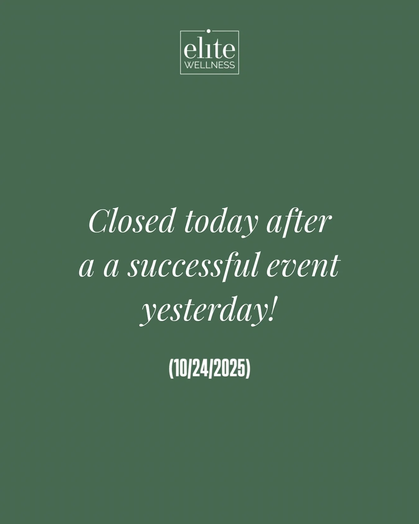 Thank you for coming to our Glam Bowl event yesterday. We are closed today to give our staff some extra time after the long evening. We appreciate all of our patients so much!!